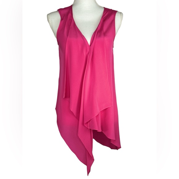 Ramy Brook Pink Asymmetrical 100% Silk Tank Camisole Sz Small - Picture 3 of 6